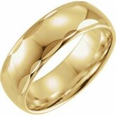 52024 / 14K Yellow / 12 / 7 Mm / Polished / Scalloped Edge Comfort-Fit Band