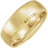 52086 / 14K Yellow / 12 / 7 Mm / Polished / Facet-Edge Comfort-Fit Satin Finished Band