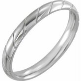 52174 / Continuum Sterling Silver / 11 / 3 Mm / Polished / Patterned Comfort-Fit Band