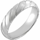 52174 / Continuum Sterling Silver / 11.5 / 5 Mm / Polished / Patterned Comfort-Fit Band