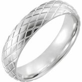 52175 / Continuum Sterling Silver / 10 / 5 Mm / Polished / Patterned Comfort-Fit Band