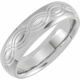 52177 / Continuum Sterling Silver / 11 / 7 Mm / Polished / Patterned Comfort-Fit Band