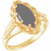 Genuine Onyx Cabochon Ring