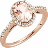 Morganite & Diamond Halo-Styled Ring