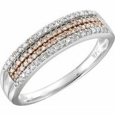 651892 / 14Kt White / 1/4 Ctw Diamond Ring With 14Kt Rose Gold Plating