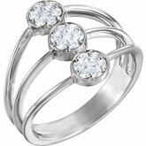 652456 / Set / 14K White / Polished / 3 / 8 Ctw Diamond Cluster Ring