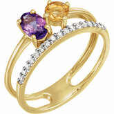 Accented Two-Stone Ring