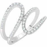 652744 / Set / 14K White / Polished / 1 / 3 Ctw Diamond Freeform Ring