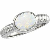 Genuine Opal Cabochon Ring