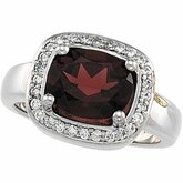 Genuine Mozambique Garnet & Diamond Ring