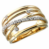 Diamond Two-Tone Overlapping Ring