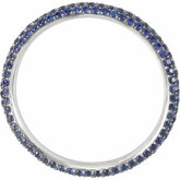 Blue Sapphire Eternity Pave Band