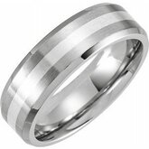 Cor52104 / Cobalt / 8.5 / 7 Mm / Polished / Beveled Edge Band W / Silver Inlay