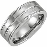 Cor52120 / Cobalt / 11.5 / 8 Mm / Polished / Grooved Band with Satin Finish