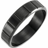 T52135 / Titanium / 10 / 6 Mm / Polished / Grooved Band With Black Pvd